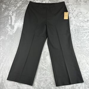 NWT Halogen High Waisted Trousers Women's XL Black Wide Leg Elastic Waist (0796)
